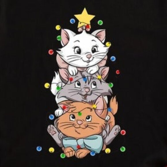 Cats Christmas Lights T-Shirt, Christmas Tree Kitten T-Shirt, Christmas T-Shirt - Picture 2 of 5
